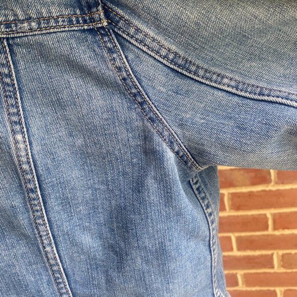 American Eagle Distressed Jean Jacket Size XL - Picture 11 of 15